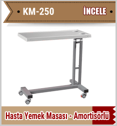 Amortisörlü hasta yemek masası