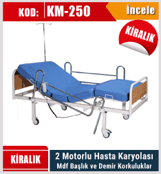 2 motorlu kiralık hasta karyolası