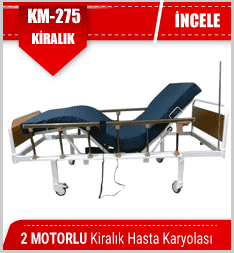 Alüminyum yan korkuluklu kiralık hasta karyolası